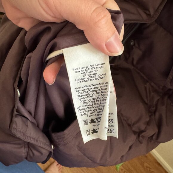 Eddie Bauer Plum Purple Down Filled Long Coat Size Small - Picture 6 of 7